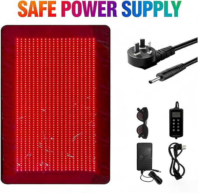 Far Infrared Therapy Mat with Red &amp Near Infrared Light Portable Red Light Therapy Blanket Dual Wavelength Red Light Pad for Pain Relief Improved Circulation