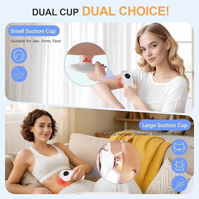 5-in-1 Body Sculpting Machine for Home Lymphatic Drainage Massager Anti Cellulite Massage Tool Skin Tightening Device for Abdomen Legs Arms Face Cupping Machine with Red Light Therapy