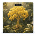 Yellow Tree of Life Design Bathroom Scale for Body Weight Bathroom Digital Electronic Weighing Scale with Back Lit LED Display Sturdy Tempered Glass Weight Watchers Scales 400lb