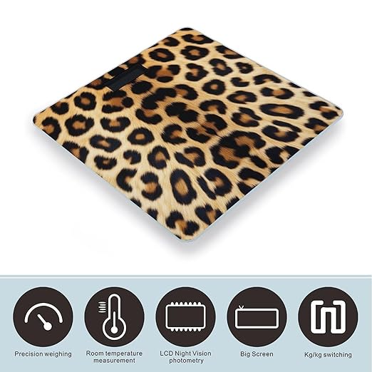 Smart Scale for Body Weight Automatic Switch Digital Bathroom Weighing Scale Wild Animal Cheetah Leopard Print