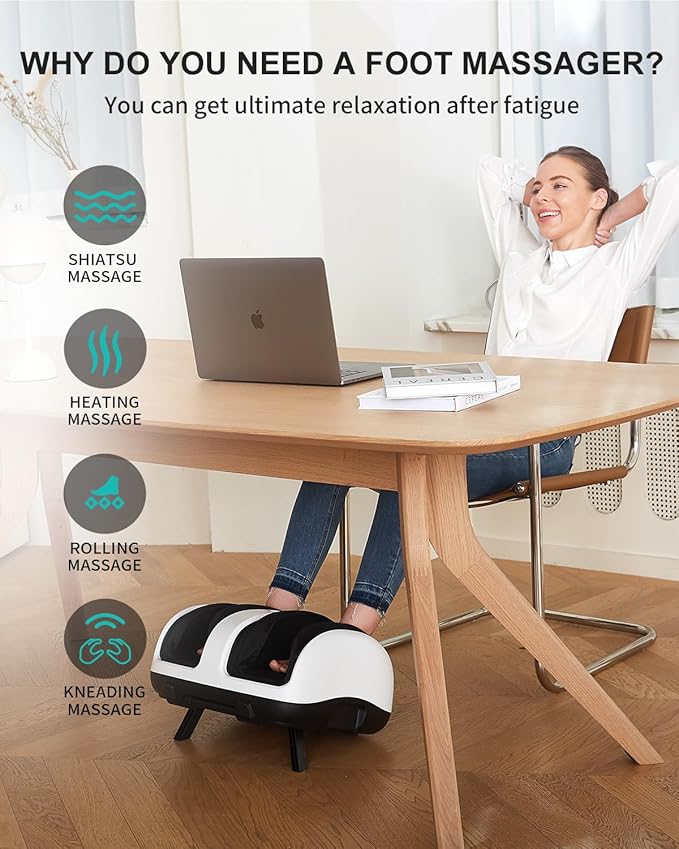 Nekteck Foot Massager with Heat Foot Shiatsu Massager for Circulation and Pain Relief (APP Control)