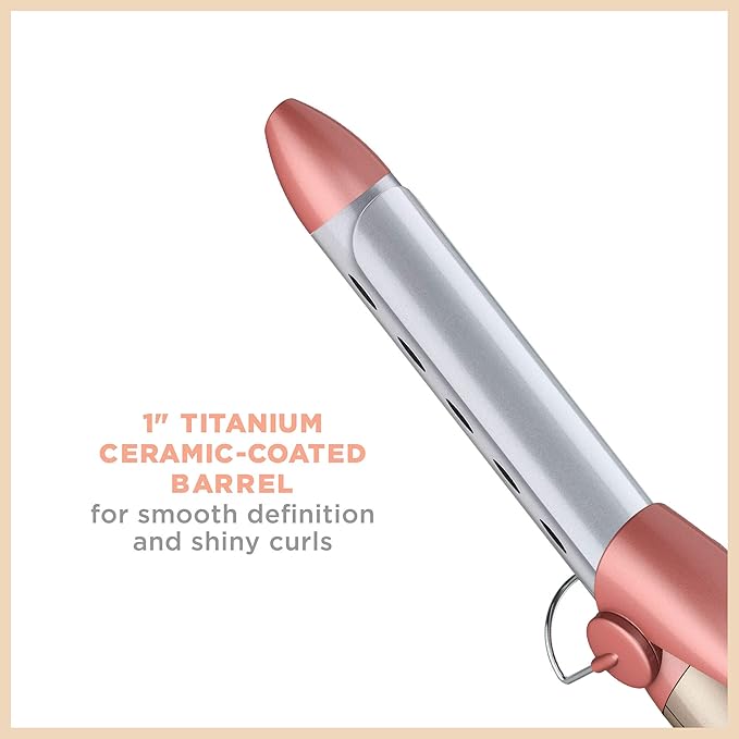 INFINITIPRO BY CONAIR Frizz Free 1-inch Titanium Ceramic Curling Iron 1-inch barrel produces classic curls – for use on short medium and long hair