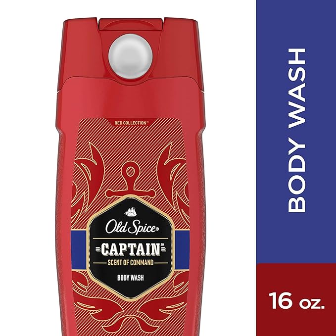 Old Spice Red Collection Captain Scent Body Wash for Men (Pack of 4) 16 Ounce
