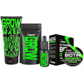 Beard Growth Kit w/ 2X Biotin Beard Balm for Men &amp Mustache Wax + GROW 11-in-1 Mens Shampoo &amp Conditioner (Hair Growth Shampoo for Men w/Biotin) + GROW Facial Hair Growth Oil (Made in America)