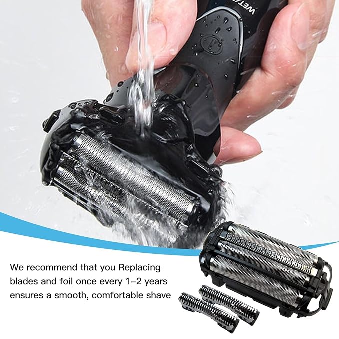 Wet/Dry Electric Shaver &amp Trimmer for Men WES9025PC Men's Electric Razor Replacement Inner Blade &amp Outer Foil Set for Panasonic ARC4 4-Blade Shaver ES-LA63AA ES-LA63-S