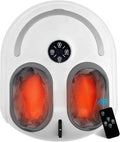 Foot Massager with Heat Shiatsu Feet Massage Machine Deep Kneading Relief for Plantar Fasciitis Air Compression 3 Heat Levels Relax for Home Office Use Gifts for Women Mom Dad White Mothers Day Gifts