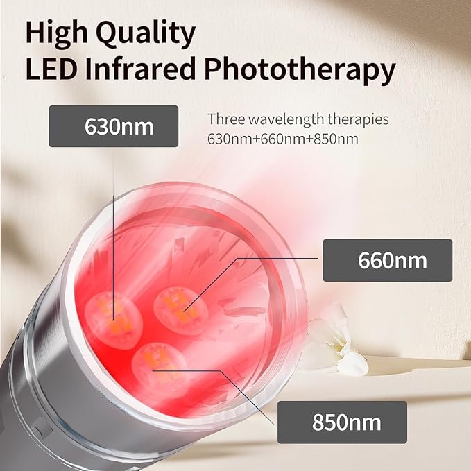 Infrared &amp Red Light Therapy Torch for Body Joints Muscles Pain Relief Portable Red Light Therapy Wand at Home 3 LEDs of 630nm 660nm 850nm