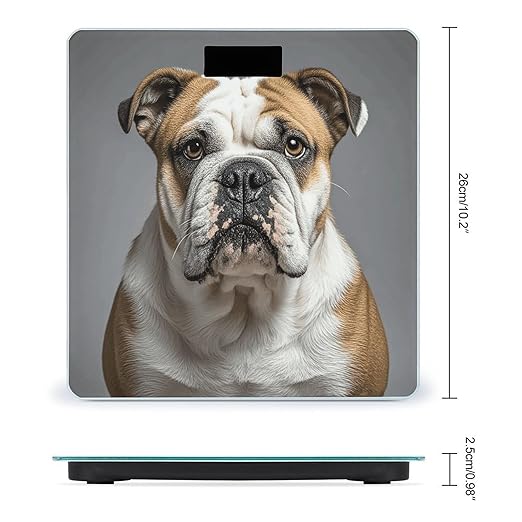 English-Bulldog Scale for Body Weight Digital Bathroom Scale Toughened Glass High Precision Scales for Body Weight with Large LCD Backlight Display Weight Scales