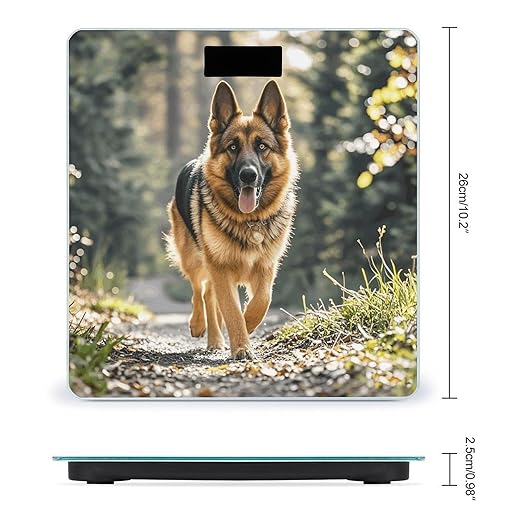 Running German Shepherd Dog Scale for Body Weight Sturdy Tempered Glass Weighing Scales with LCD Display Accurate Digital Bathroom Scale Convenient Body Fat Smart Scales Easy Read