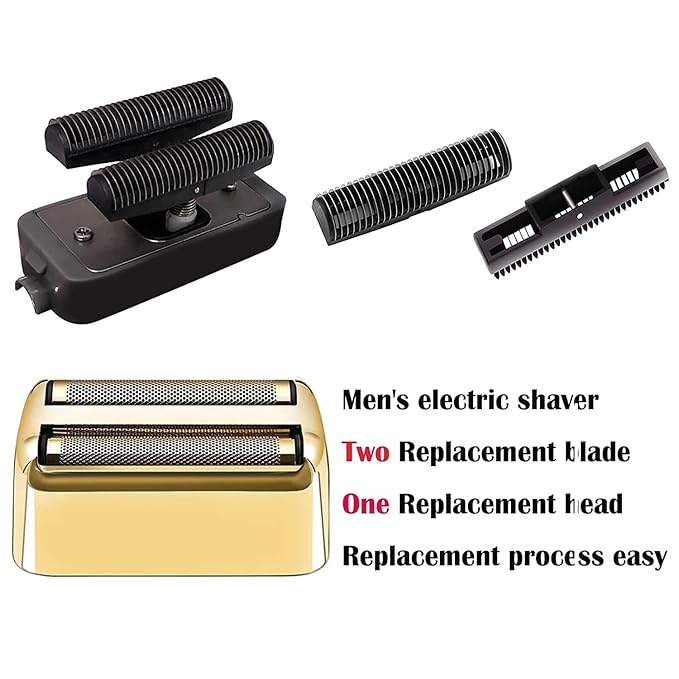 4 Pcs Replacement Foil and Cutters Compatible with BaBylissPRO Double Foil Shaver Replacement Foil Compatible with FXFS2 Shaver (Gold)