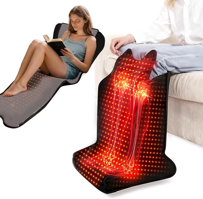Red Light Therapy for Legs &amp Feet Infrared LED Leg Wrap with 660nm Red &amp 850nm Near Infrared Light for Muscle Recovery Relaxation &amp Circulation 5 Modes &amp Timer Settings