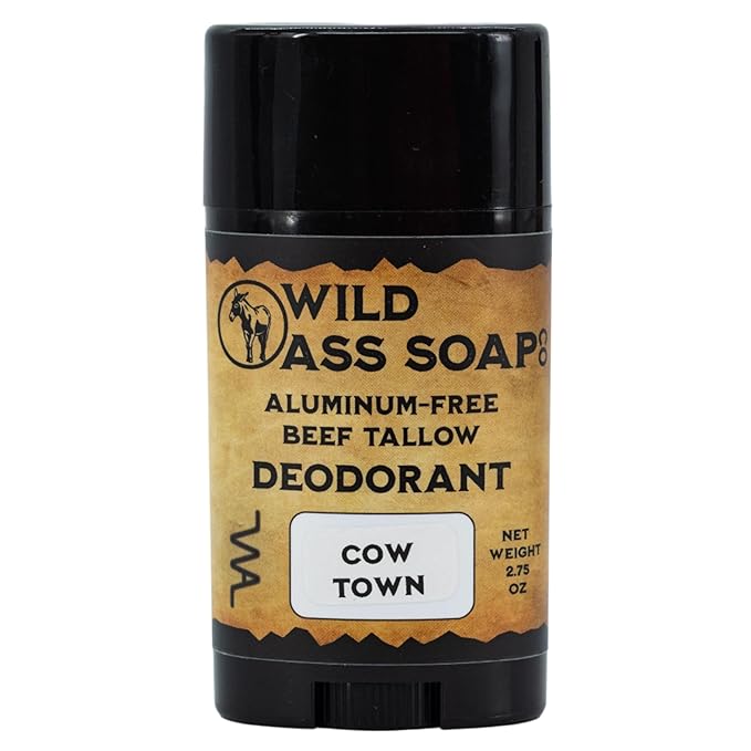 Aluminum-Free Cow Town Beef Tallow Deodorant | Pack of 2 | 2.75 oz | Cow Town | Wild Ass Soap