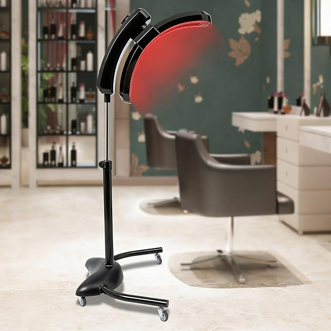 Vertical Hairdressing Heater950W Standing Hair Dryer360°Rotatable Salon Hair Dryer Vertical Cold Iron Slaon DryerTime Temperature Adjustable(950W Black)