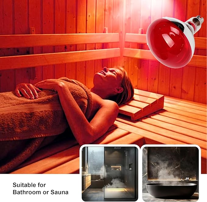 275W Infrared Heat Bulbs for Chickens Infrared Heat Lamp for Food Service Brooder Bulb Chicks Reptiles Pet Bathroom Sauna Heat Light Bulb E26 110V Infrared Red Light Therapy Bulbs4 Pack
