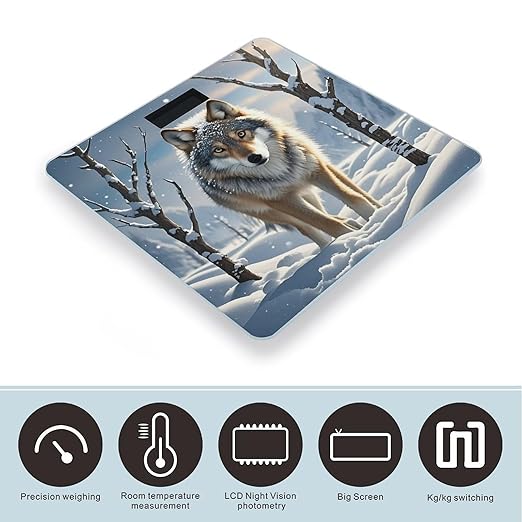 Winter Wolf Smart Scale for Body Weight Accurate Bathroom Scale with LED Display Digital Weight Scales Weighing Machine High Precision Scales for Bath Home