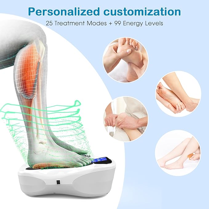 Creliver Foot Nerve Muscle Stimulator Pro TENS &amp EMS Foot Massager for Neuropathy Circulation and Body Pain Relief Electric Feet Legs Blood Circulation Machine FSA or HSA Eligible