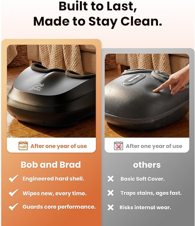 BOB AND BRAD Foot Massager with Heat and RemoteFSA Eligible HSA Eligible Shiatsu Deep Kneading Electric Feet Massager Machine for Plantar Fasciitis Men Size 12