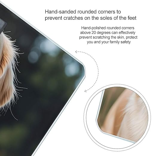 Funny Golden Retriever Scale for Body Weight Digital Bathroom Scale Toughened Glass High Precision Scales for Body Weight with Large LCD Backlight Display Weight Scales