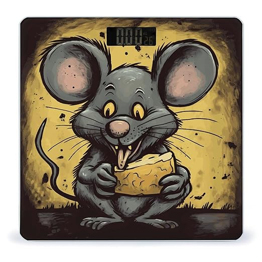 Rat Eats A Piece of Cheese Smart Scale for Body Weight Accurate Bathroom Scale with LED Display Digital Weight Scales Weighing Machine High Precision Scales for Bath Home
