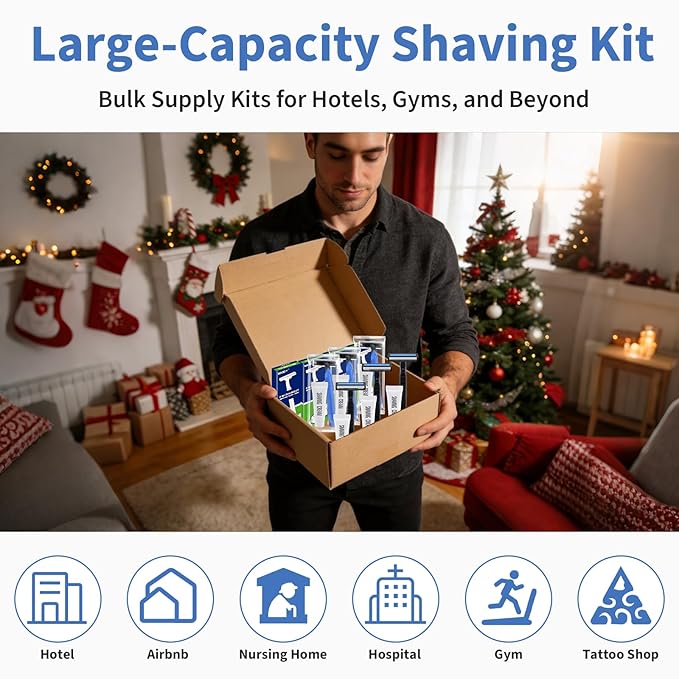 60 Pack Disposable Razors Bulk for Men with Travel Shaving Cream Homeless Supplies Bulk Twin Blade Travel Razors and Shaving Cream Kit Individually Wrapped Toiletries for Hotel Airbnb Church