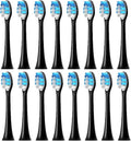 4-16pcs Replacement Toothbrush Heads Compatible with Brush with Cover Soft Bristles(16pcs Black)