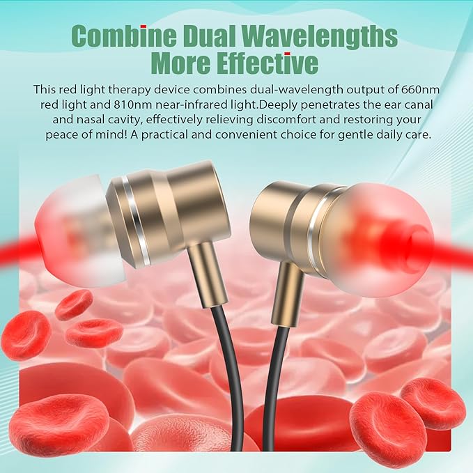 Upgraded 2-in-1 Red Light Therapy Device for Ears &amp Nose Dual-Wavelength 660nm Red Light &amp 810nm Near-Infrared Light Timer Function Neck-Wearable Design for Ear Comfort &amp Daily Wellness