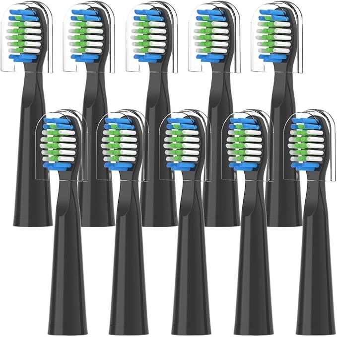 20pcs Toothbrush Replacement Heads Adult Bristles Nozzle Brush Head Compatible for Bitvae D2(Black)