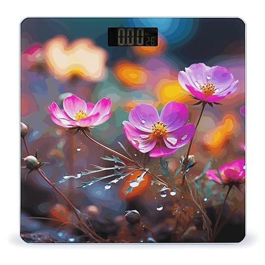 Colorful Small Flower Scale for Body Weight Smart Scales Digital Bathroom Scale High Precision Weighing Scales with Large Display Weighing Machine for People