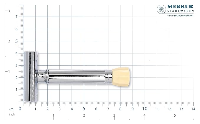 MERKUR Progress 500 Adjustable Double Edge Safety Razor - Standard Handle Adjustable Razor With Dial Made in Germany Plastic-Free Closed Comb Straight Bar