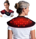 Shoulder &amp Neck Light Therapy Pad – 28 Red 660nm &amp 28 Near-Infrared 850nm LEDs + Built-in Gentle Heating Wires | for Arthritis &amp Muscle Soreness Relief | Wireless Design | Auto Shut-Off