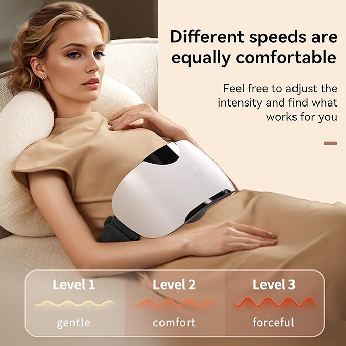 Automatic Abdominal Massager Bianstone Belly Rubbing Instrument Dual-use for Waist and Abdomen Positive and Negative Massage Flatulence Relief Promote Intestinal Peristalsis (White)