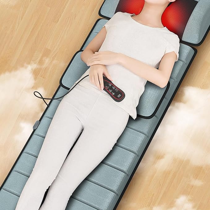 Massage MattressElectric Whole Body Heating Vibrating Mat - Portable Multifunctional Back Massager Tool for Dad Mum Men Women