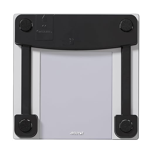 Taylor Digital Bathroom Scale - Smart Scale with Precision Hub App 400 lb Capacity 11 x 11 Durable Glass Platform 0.2 lb Increments Weight Tracking BMI BMR and Multilingual Black