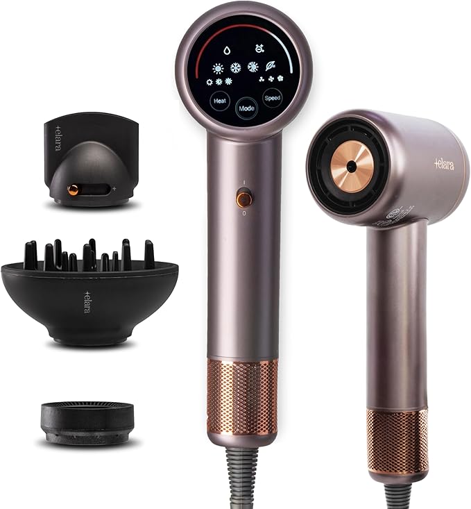 Elara Superluxe Hair Dryer with Oil Infused Treatment Pod for Smooth and Shiny Hair