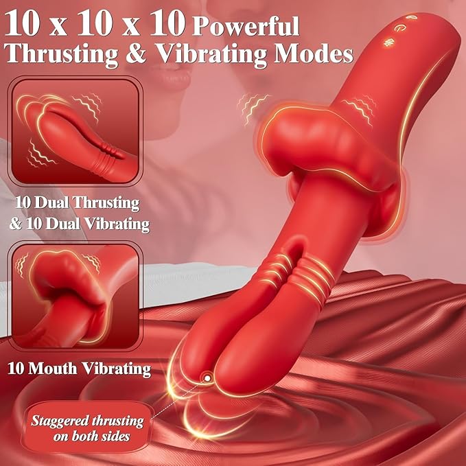 Rose Tongue Viboators Toys 10x Vibrtion &amp Licking&amp Thrusting Clitotial Sucker Y1211