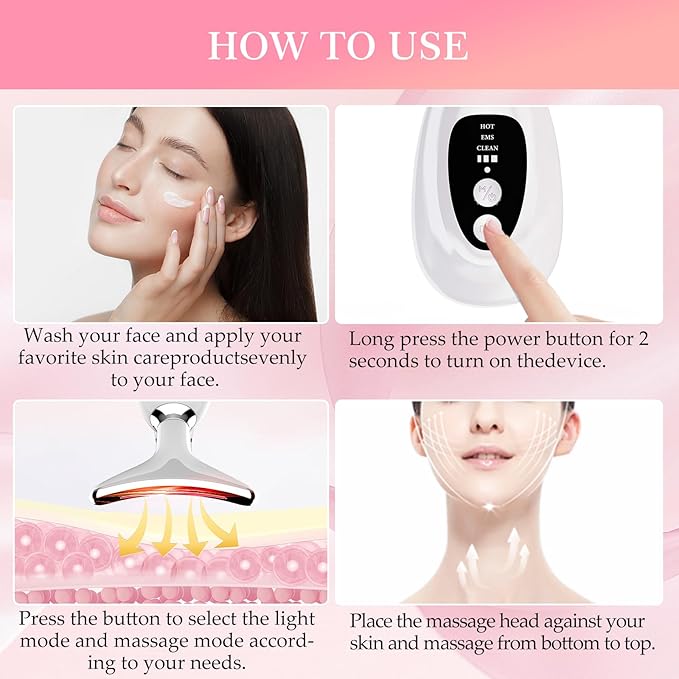 Red-Light-Therapy-for-Face and Neck-Eye-Head Massager7 Colors Skin Rejuvenation Lifting Facial Massager for ToningGlow BoostWrinkle for BirthdayChristmasMothers DayValentines Day Gifts(Green)
