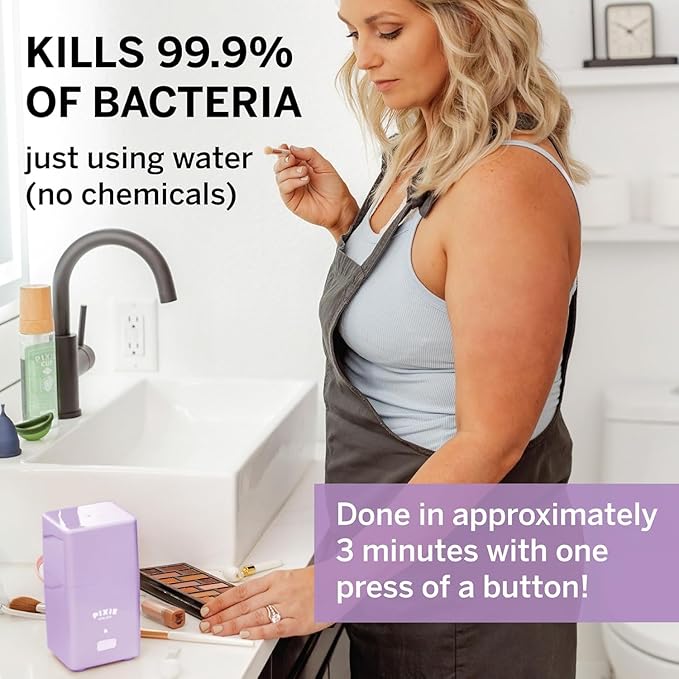 Pixie Menstrual Cup Sterilizer for Feminine Care - Ranked 1 for The Best Steamer - Kills 99.9% of Germs with Steam - Wash Your Period Disc or Cup in 3 Minutes! - Automatic Timing Shut-Off Switch