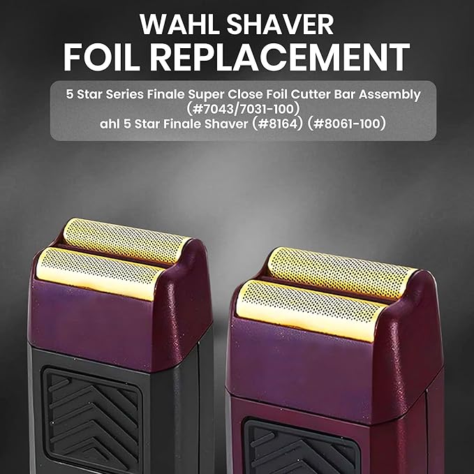 2 Pack Replacement Foil and Cutter Assembly Compatible with Wahl 5 Star Shavers Models 7031-100 7043-100 7031-200 Wahl Shaver Foil Replacement Ultra-Close Shave Easy to Replace