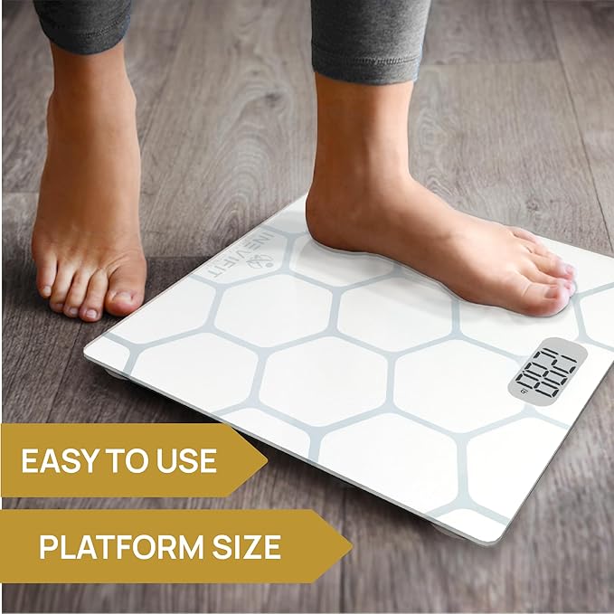 INEVIFIT Bathroom Scale Highly Accurate Digital Bathroom Body Scale Measures Weight up to 400 lbs. Includes Batteries