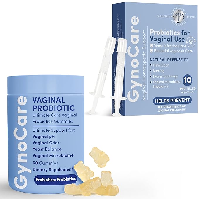 Terramed Just Think Comfort Vaginal Probiotic Gel with Pre-Filled Applicators + Vaginal Probiotic Gummies for Women – Comprehensive Support for pH Balance Odor Control and Intimate Wellness