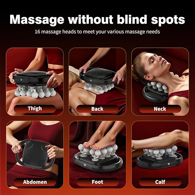 New 16 Head Massage Gun Set Muscle Relaxation Massage Suitablefor Back Leg and Foot Muscle Relaxation Deep Tissue Massage GunPortable 30-SpeedSettings (with 16 Gray Massage Heads)