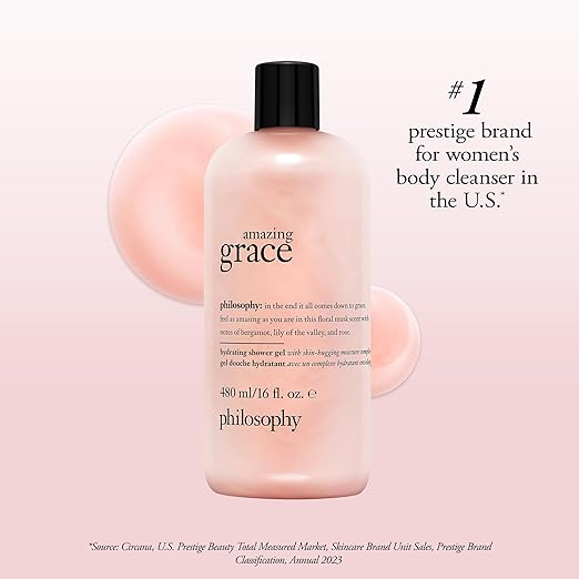 philosophy amazing grace hydrating bath &amp shower gels - efficiently cleanses soothes &amp comforts dry skin - vegan formula
