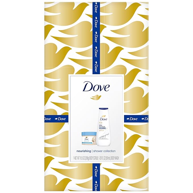 Dove Nourishing Care Gift Set – Deep Moisture Body Wash + Crushed Macadamia &amp Rice Milk Exfoliating Body Polish (2 Piece Set)