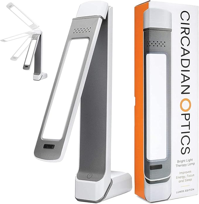 Circadian Optics Lumos 2.0 Light Therapy Desk Lamp | As Seen On Shark Tank | 10000 LUX UV-Free Full-Spectrum LEDs | Adjustable Portable Folding Sunlight Lamp for Seasonal Blues Focus Energy &amp S