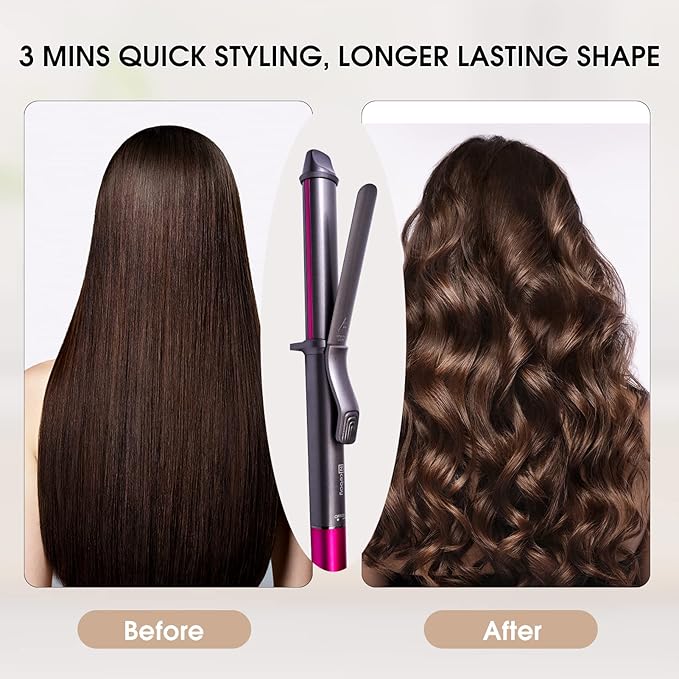 Nicebay Curling Iron 1 1/4 Inch Hair Curler with Ceramic Coating Professional Curling Wand Fast Heating up to 430°F Temperature LED Display Wide Voltage for Worldwide