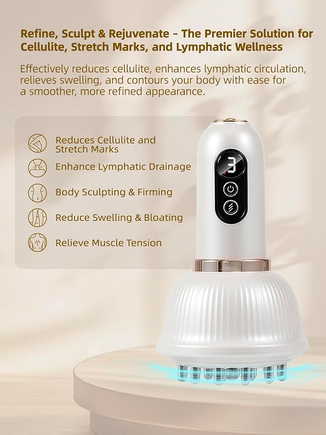 DiDEER Lymphatic Drainage Massager &amp Anti Cellulite Massage Tool Reduce Stretch Marks &amp Cellulitefor Legs Arms &amp Belly Body Sculpting Machine with Microcurrent Light Heat &amp Vibra
