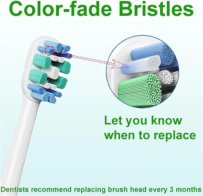 Compatible for Care Toothbrush Brush Head HX3/HX6/HX9 Series HX3210/3211/6150/6500/6510/6530/9342/6730 Replacement Heads(12pcs)