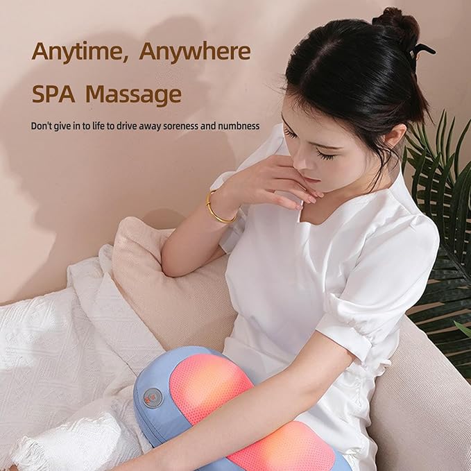 Deep Tissue Neck MassagerPeanut Shiatsu Back and Neck Massager Deep Tissue with Heating Function Electric Massage Pillow