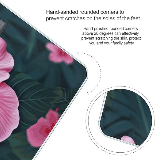 Hawaii Pink Flower Bathroom ScaleHighly Accurate Digital Weighing Machine for People Bright LED Display Weight Scale for The Aldult Home Use