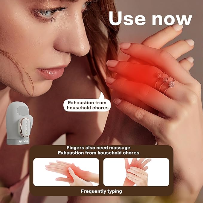 Electric Hand Massager with Heat and Compression 6 Modes Electric Massager for Comfort Battery-Powered Rechargeable Portable Office Trave Use 60ml Aloe Lotion &amp Compression Gloves